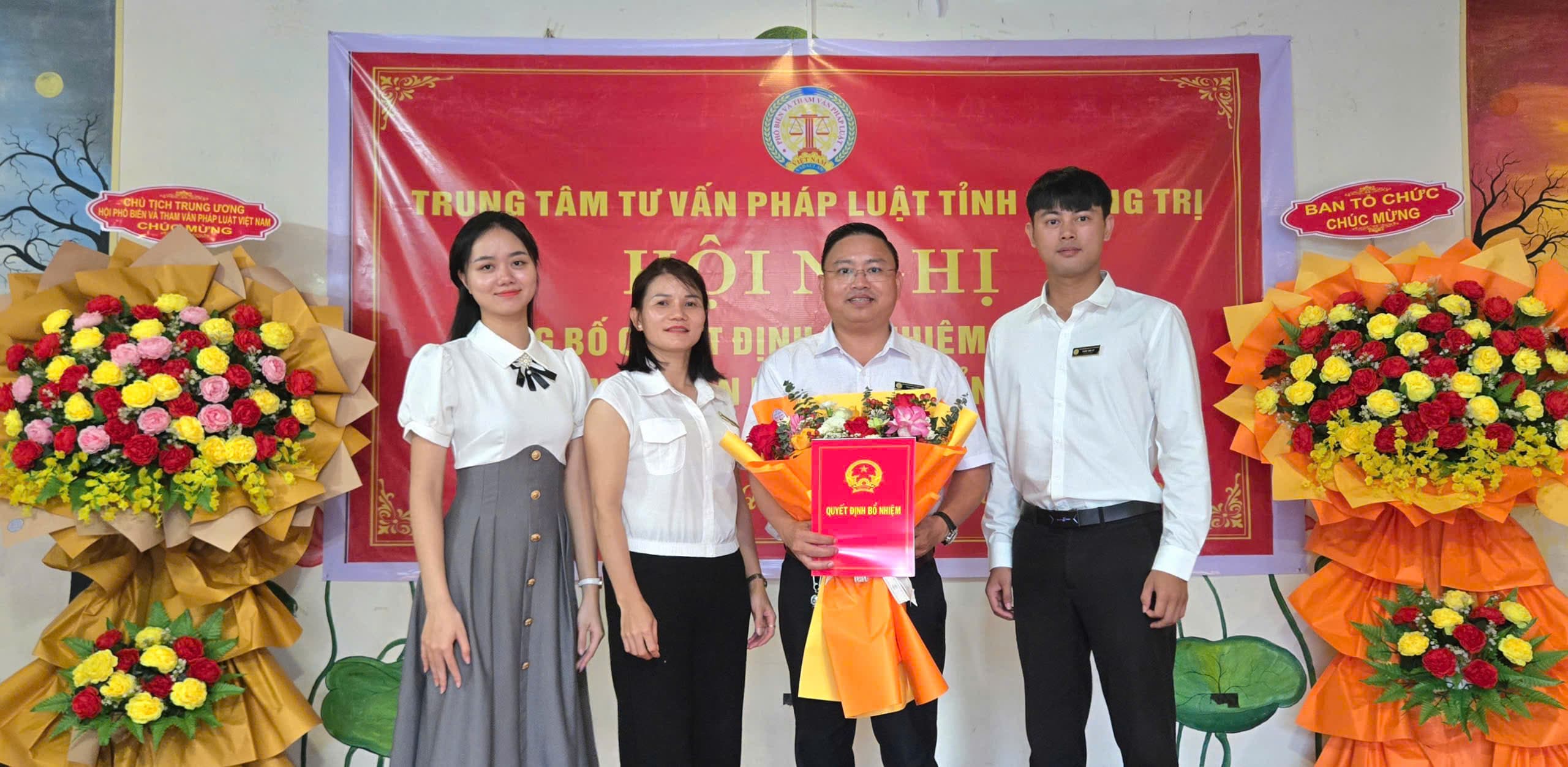 Công bố Quyết định bổ nhiệm Giám đốc Trung tâm Tư vấn Pháp luật tỉnh Quảng Trị